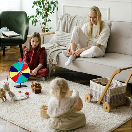 12" Spinning Wheel for Prizes 10 Slots Color Prize Wheel with Heavy Duty Base