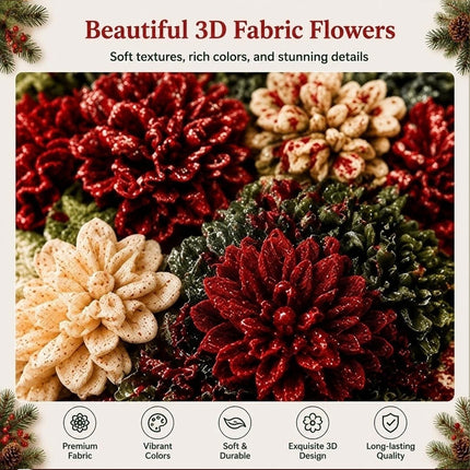 Handmade 3D Fabric Poke Wreath DIY Kit Christmas Wreath Making Set Craft Gift