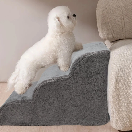 3 Tiers Foam Dog Ramp/Step/Stair Non-Slip Dog Steps Set for High Beds Or Couches