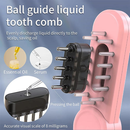 Pro Scalp Therapy Brush 3 in 1 Electric Head Scalp Massager Hair Oil Applicator Pink
