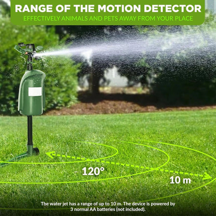 Motion Activated Garden Animal Deterrent Repeller Sprinkler Bird Cat Pest Scarer