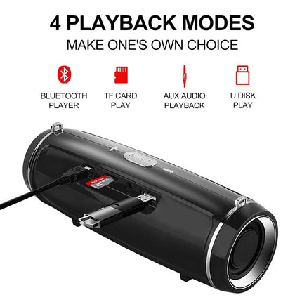 200W Portable Bluetooth Speaker IPX2 Waterproof Outdoor HIFI Pillar Speaker Subw
