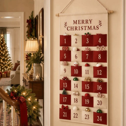 Fabric Christmas Countdown Calendar Hanging Advent Calendar Christmas