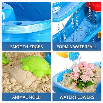3-Tier Outdoor Sand & Water Activity Table, Beach Table Toys for Home Patio Gift