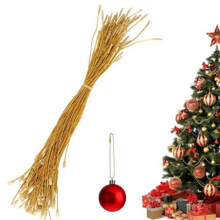 200X Christmas Ornament String Precut Hanging Rope For Xmas Ball Decor DIY 20cm