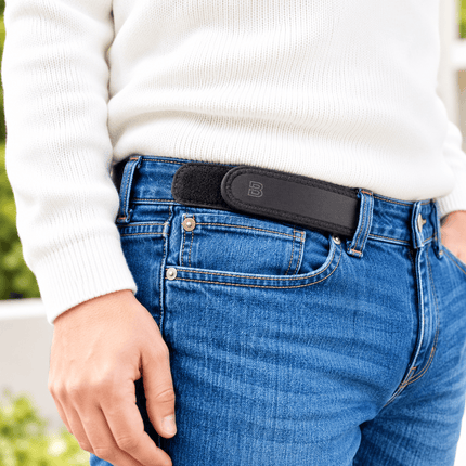 4 Pack Men's No Buckle Elastic Belts Adjustable Stretch Waist Belt for 1.5" Loops