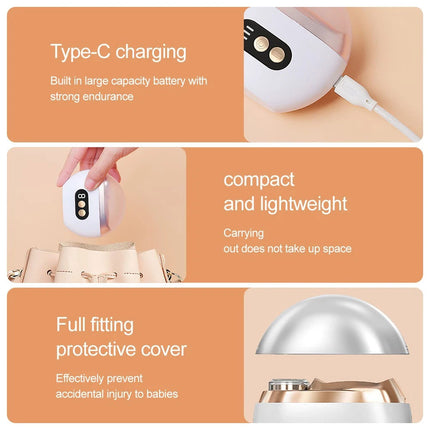 Electric Nail Clippers Automatic LED Light Trimmer Toe Cutter USB Rechargeable