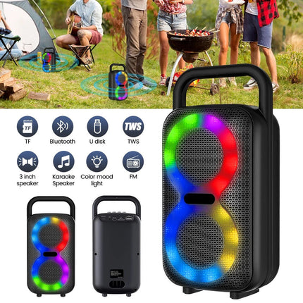 Bluetooth Portable Party Speaker with Colorful Lights Floor Standing Speakers