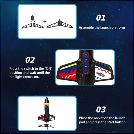 Motorized Electric Flying Rocket Toy with Parachute