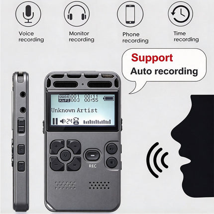 64GB Digital Voice Recorder Dictaphone Audio Sound Voice Recorder MP3 Player