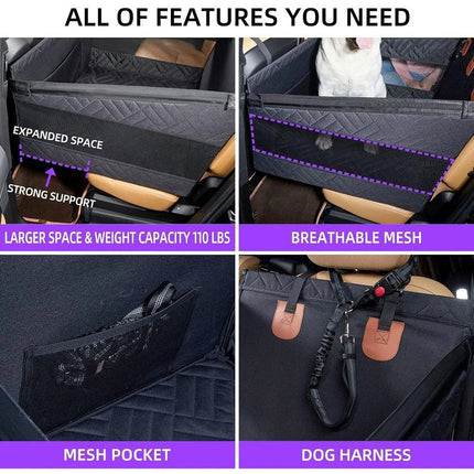 Dog Car Back Seat Extender, Quilted Pet Hammock Cover, Dog Hammock Pet Seat