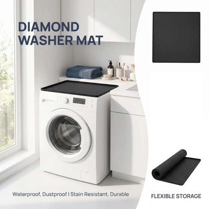 60*60Cm Non-Slip Waterproof Dust-Proof Thicken Silicone Washing Machine Protector Mat Black