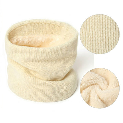 For Women Men Neck Warmer Tube Winter Knitted Scarf Thermal Warm Thicken Chunky Beige