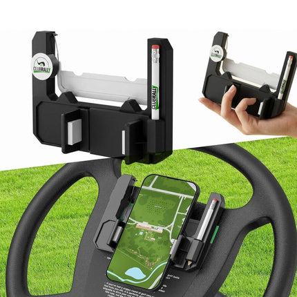 Golf Cart Steering Wheel Cell Phone Mount, Flip Up Phone Holder for Golf Cart St