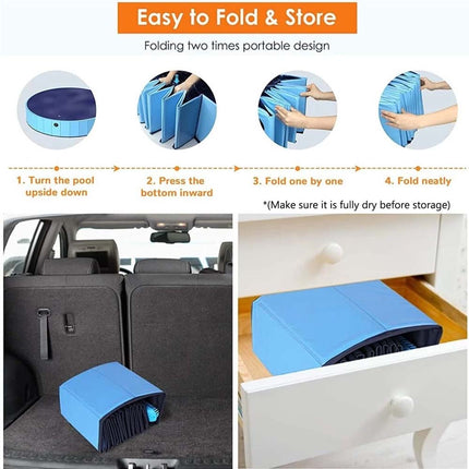 160Cm Pet Dog Swimming Pool Portable Bathtub Shower Washing Folding Outdoor XL