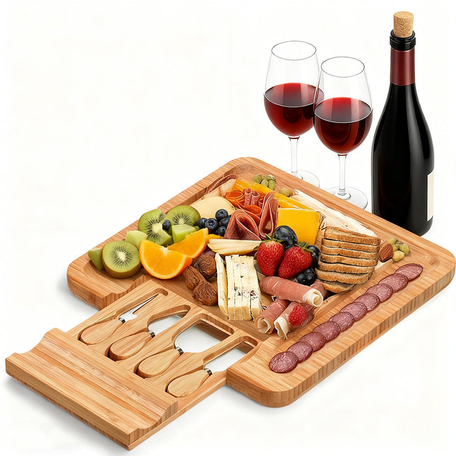 Bamboo Cheese Board & Knife Set - Image 1