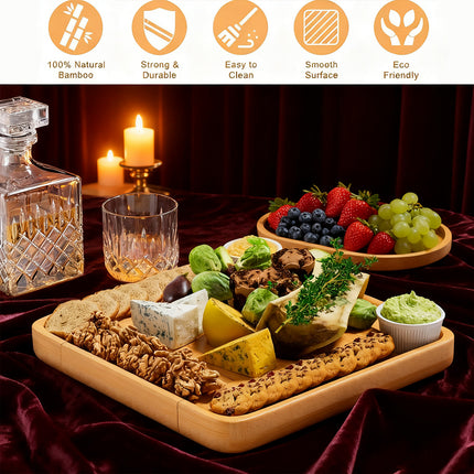 Bamboo Cheese Board & Knife Set - Image 3