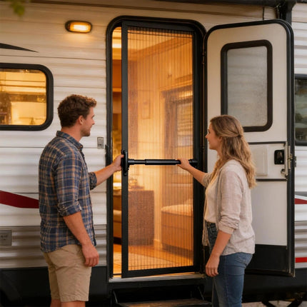 Camper Door Handle RC Screen Door Bar Adjustable RV Screen Door Cross