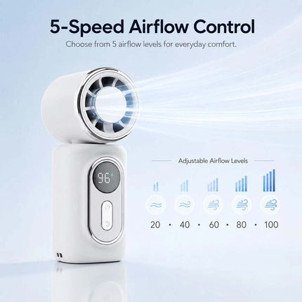 Portable Mini Semiconductor Cooling fan 5-Speed Airflow Control Rechargeable