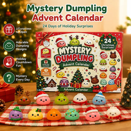 2026 Christmas Squishies Advent Calendar, 24 Days Dumpling Toys, Adult Stress-Relief Toy, Christmas Gift