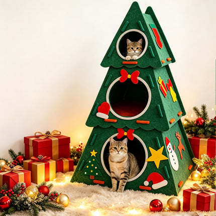 Christmas Tree Cat Tree Tower Cats Beds Furniture Cat House