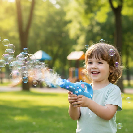 Bubble Fog Wand, Colorful Smoke Bubble-Machine with Light&Sound Effects Blue Elephant