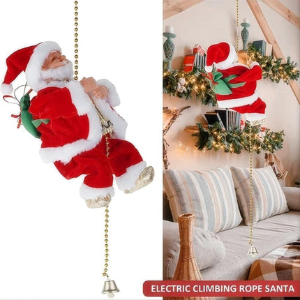 4PCS Electric Christmas Santa Claus Musical Climbing Rope Xmas Party Decor