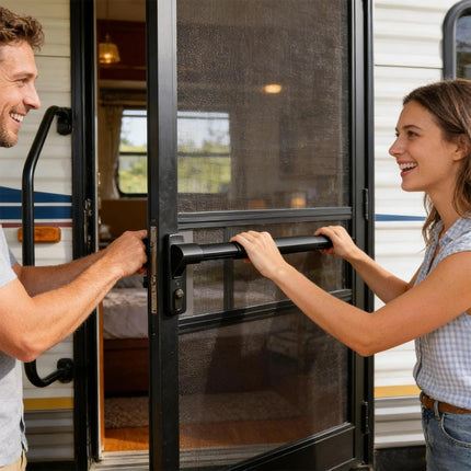 Camper Door Handle RC Screen Door Bar Adjustable RV Screen Door Cross