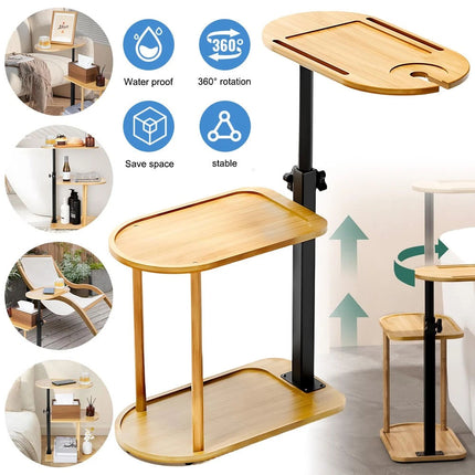 Bamboo Shower Shelf Bathroom Rack Storage Organiser Caddy 3 Tier 360° Rotating
