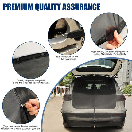 Car Tailgate Anti-Flying Screen Mosquito Net Sunshade Mesh Camping Tent