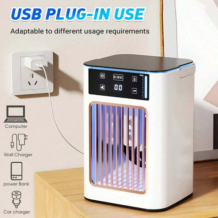 Evaporative Air Cooler Conditioner Portable Cooling Fan 6L Humidifier LED Light