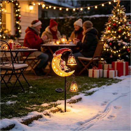 Solar Christmas Santa Snowman Stake Lights Waterproof Outdoor Garden Decor