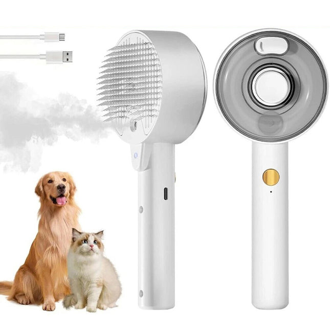 White Spritz Defur Comb For Cats Pet Dog Water Steam Brush Spray Comb For Grooming