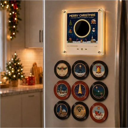 Christmas Vinyl Player Fridge Record NFC Magnetic Music Box Set
