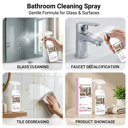 2Pcs Multi Purpose Bathroom Cleaner Spray,Limescale Remover,Mild Formula,Fresh Scent