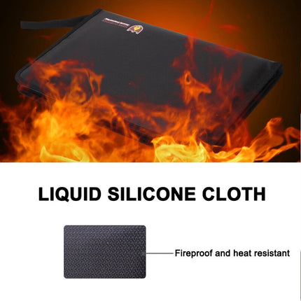 Fireproof Document Bag Waterproof Storage Pouch for Document File Cash Holder