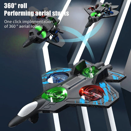 2026 Upgraded Skyriders RC Jet Stunt Fighter Jet LED Lights 360 Flip Foam Plane