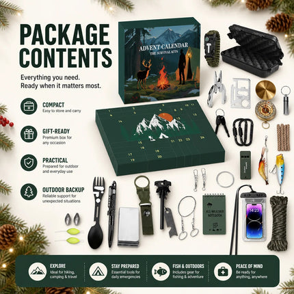 Survival Kit Outdoor Emergency Tools Christmas Gift Idea for Campers