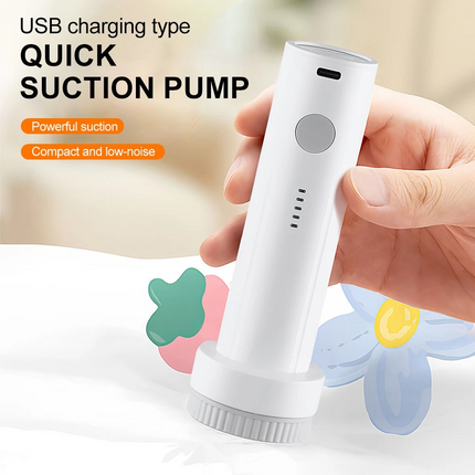 Portable Electric Vacuum Pump Rechargeable Vacuum Bag Suction Pump Travel