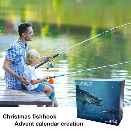 24 Days Fishing Lures Advent Calendar Christmas Countdown Fish Bait Xmas