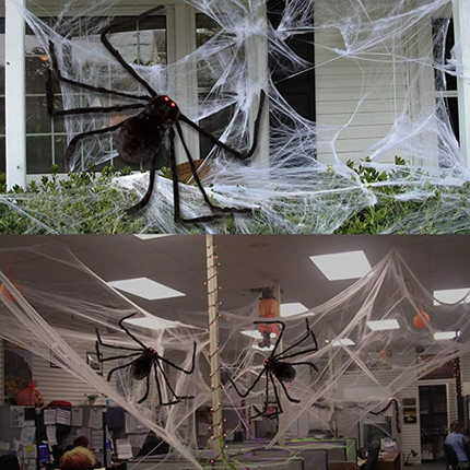 4Pcs Giant Spider Halloween Decoration Haunted House Prop Indoor Outdoor Party