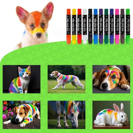 12 Colors Washable Pet Dog Cat Hair Dye Pens Pet Grooming Non-Toxic Dog Hair Dye