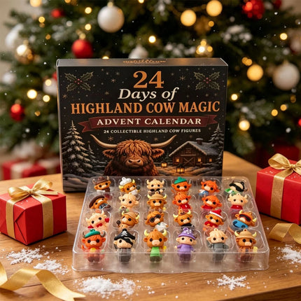 3D Highland Cow Advent Calendar 2026, 24 Days Christmas Countdown Calendar Gifts