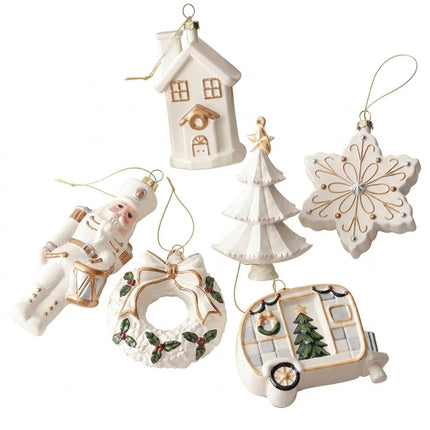 Christmas Snowflake Hanging Ornaments Plastic Holiday Home Wall Decor Pendants
