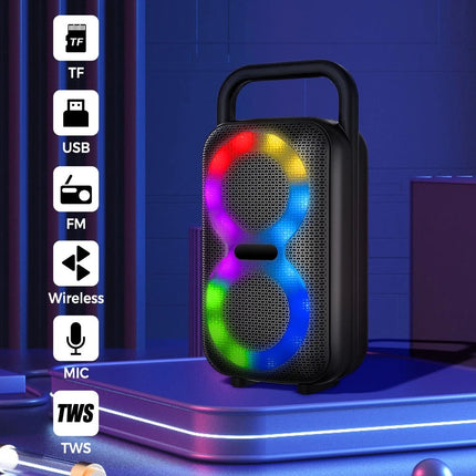 Bluetooth Portable Party Speaker with Colorful Lights Floor Standing Speakers
