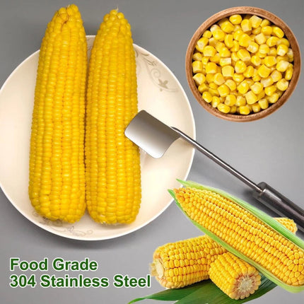 2x Stainless Steel Corn Peeler Serrated Corn Stripper Peelers Cob Shaver Cutter
