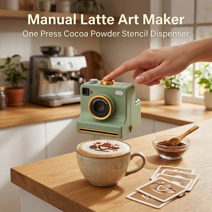 3D Printed Latte Art Camera, Coffee Powder Printer with Multiple Stencil Cards
