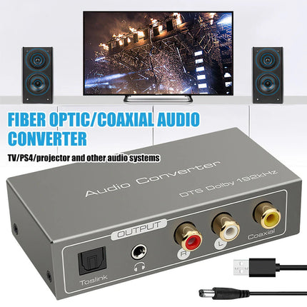 Digital Audio Converter HDMI ARC Optical Coaxial To Analog Jack AUX RCA Splitter