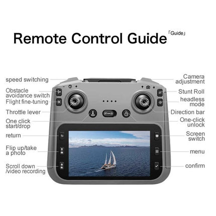 【3 Batteries】GT50 Drone 4.3'' Screen Remote RC 8K HD Dual Cameras WiFi Flight