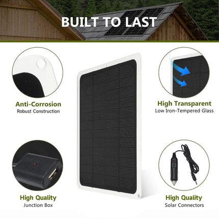 12V 60W Solar Panel Trickle Car Battery Charger Power Portable Waterproof Boat